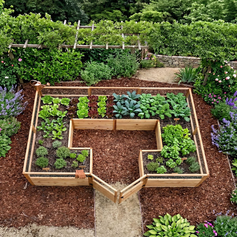 Outdoor Living Today 12 ft. W x 8 ft. D Cedar Garden in a Box